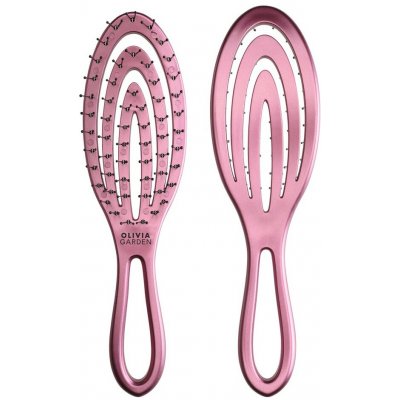 Olivia Garden Holiday kartáč metalický růžový – Zboží Dáma