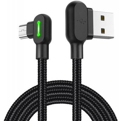 Mcdodo CA-5280 Úhlový USB na USB-C, LED, 0,5m, černý