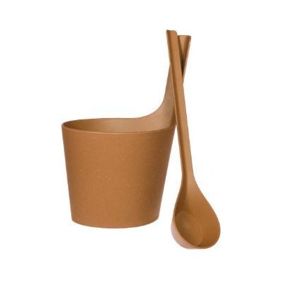 Rento Pisara Vědro s naběračkou do sauny 5 l biokompozit hnědé – Hledejceny.cz