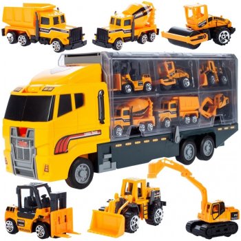Majlo Toys Nákladní auto se 6 stavebními stroji Building Truck