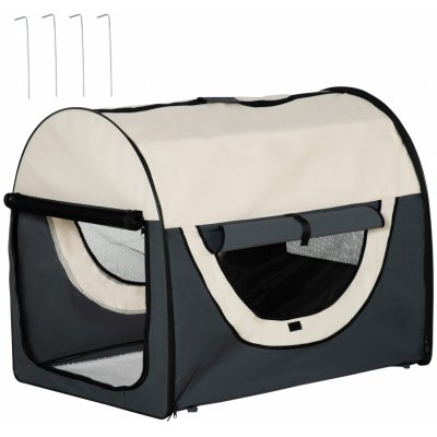 PawHut Dog Box Skládací přepravka pro domácí mazlíčky Pet Backpack s polštářem Cestovní taška Pet Carrier Voděodolná Oxford tkanina 97 x 71 x 76 cm – Zboží Mobilmania