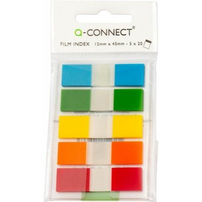 Samolepicí záložky Q-Connect - plastové, 12,5 x 43 mm, 5 barev – Hledejceny.cz
