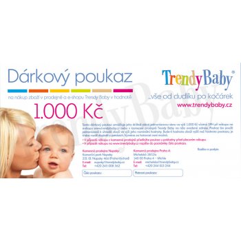 TRENDY BABY Dárkový poukaz 1000 Kč