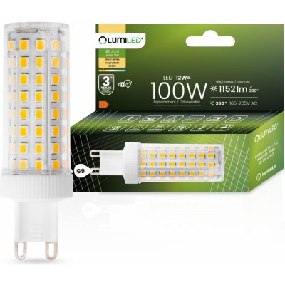 Lumiled LED žárovka LED G9 corn 12W = 100W 1152lm 3000K Teplá bílá 360°