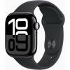 Chytré hodinky Apple Watch Series 10 42mm klavírně černý hliník s černým sportovním řemínkem S/M MWWE3QC/A