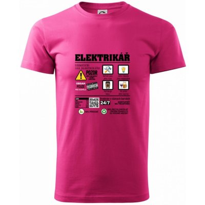Profese informace o produktu elektrikář Klasické triko purpurová – Zboží Mobilmania