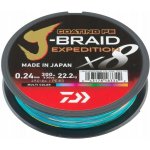 Daiwa Pletená Šňůra J-Braid X8 Expedition Multicolor 300m 0,24mm 22,2kg – Hledejceny.cz