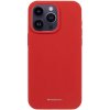 Pouzdro a kryt na mobilní telefon Apple MERCURY Silky-Soft Apple iPhone 15 Pro - příjemný na dotek - silikonový - červené