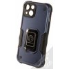 Pouzdro a kryt na mobilní telefon Pouzdro 1Mcz Panzer Ring odolné s držákem na prst Apple iPhone 14 Pro tmavě modré
