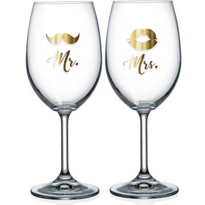 Nekupto Sklenice na víno pro pár Mr. a Mrs. 440 ml – Zboží Mobilmania