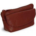 Hnědá kožená se zipovou a klopnovou kapsičkou 619 0365 41 – Zboží Mobilmania