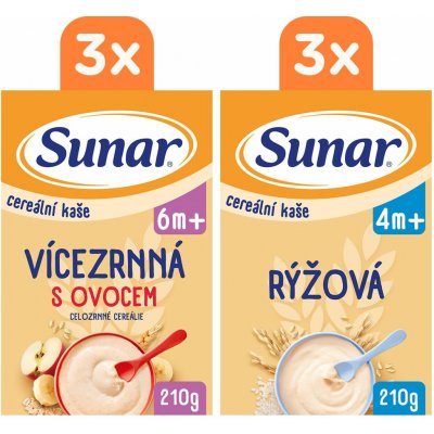 Sunar cereální kaše 2 druhy 6 x 210 g – Sleviste.cz