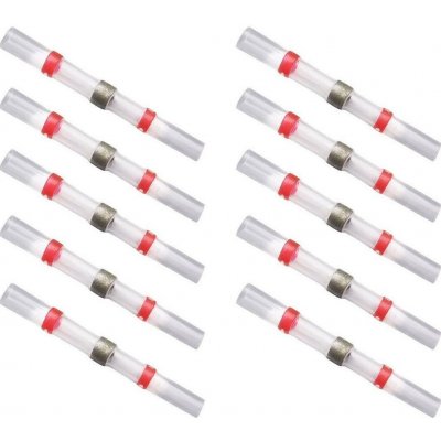 Vodotěsná kabelová spojka pájecí s cínem a bužírkou - červená Ø2,7mm x 40mm 10ks – Zbozi.Blesk.cz