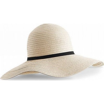 Beechfield Dámský slaměnný klobouk Marbella s širokou krempou přírodní – Zboží Mobilmania
