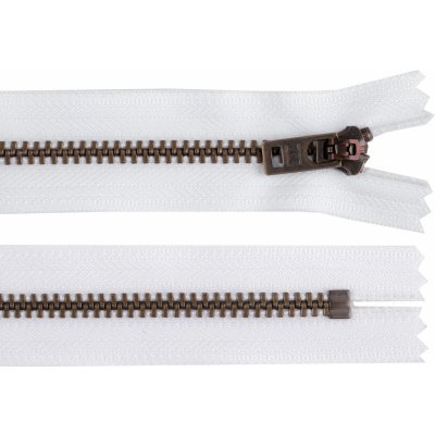 Prima-obchod Kovový zip YKK No 5 délka 18 cm staromosazný (jeansový), barva 501 bílá staromosaz – Hledejceny.cz