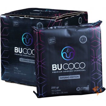 BUCOCO Inferno Edition kokosové uhlíky brikety 1kg