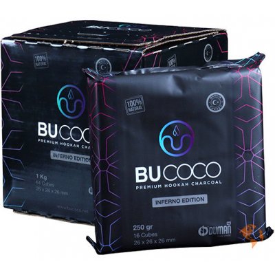 BUCOCO Inferno Edition kokosové uhlíky brikety 1kg – Zboží Mobilmania