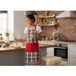 Mybesthome Vánoční kuchyňská zástěra WIEN červená 65x90 cm bavlna – Zboží Dáma