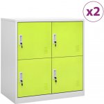 Omaxi Uzamykatelné skříně 2 ks světle šedé a zelené 90x45x92,5cm ocel 847688 – Zboží Dáma