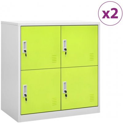 Omaxi Uzamykatelné skříně 2 ks světle šedé a zelené 90x45x92,5cm ocel 847688 – Zboží Dáma