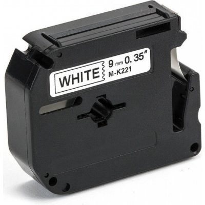 Kompatibilní páska s Brother MK-221, 9mm x 8m, černý tisk / bílý podklad – Zboží Živě