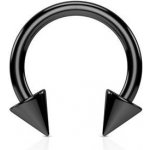 Šperky4U podkova černá s hroty PV01004K-161044 – Zboží Dáma