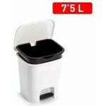 Plastic Forte SMART Koš na odpad 7,5 l BÍLÝ s vložkou a pedálem – Hledejceny.cz
