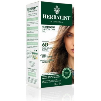 Herbatint permanentní barva na vlasy tmavá zlatavá blond 6D 150 ml