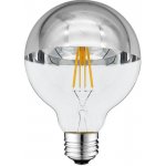 Optonica LED Žárovka G95 E27 Skleněná stříbrná 4W Teplá bílá – Zboží Živě