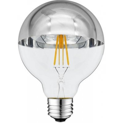 Optonica LED žárovka G95 E27 Skleněná stříbrná 4W Teplá bílá – Hledejceny.cz