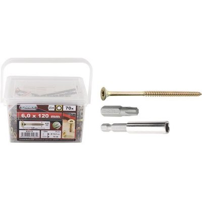 Vruty CONNEX UNI-vruty TX 6,0x120 mm, 70 ks (B30179) – Sleviste.cz