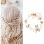 B-TOP Čelenka do vlasů s lístky - zlatá – Zboží Mobilmania