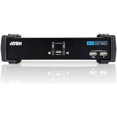 Aten CS-1762A 2-Port DVI USB 2.0 KVMP Switch, 2x DVI-D Cables, 2-port Hub, Audio – Zboží Mobilmania