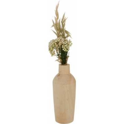 Boltze Home Dřevěná váza se sušenými kyticemi Faya, 30 cm barva béžová