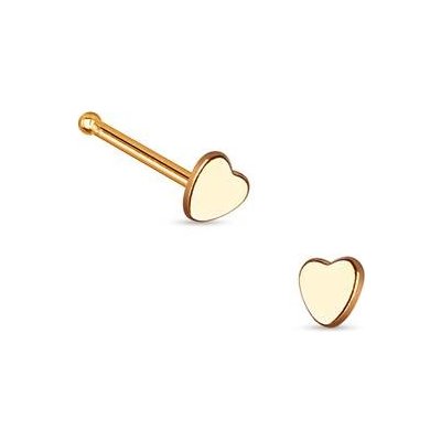 Šperky4U zlacený piercing do nosu srdíčko N01160-RD – Sleviste.cz