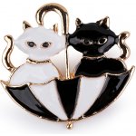 Prima-obchod brož malířská paleta kočky v deštníku 3 černá kočka – Sleviste.cz