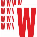 Písmena samolepící červená W samolepící vinylová fólie 75 mm písmo - aršík 4 ks – Zboží Dáma