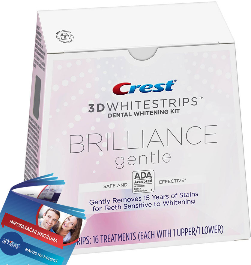 Procter & Gamble Bělicí pásky Crest 3D BRILLIANCE gentle na citlivé zuby 32  ks od 1 990 Kč - Heureka.cz