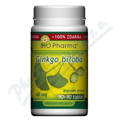 BIO-Pharma Ginkgo Biloba extrakt 40mg tablet 90+90 – Zboží Mobilmania