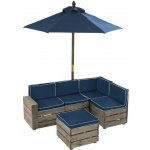 KidKraft Dětská luxusní zahradní souprava se slunečníkem Blue – Zbozi.Blesk.cz