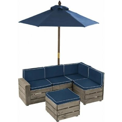 KidKraft Dětská luxusní zahradní souprava se slunečníkem Blue – Sleviste.cz