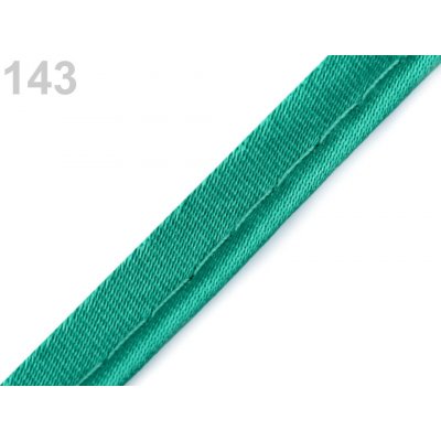 Prima-obchod Saténová paspulka / kédr šíře 10 mm, barva 143 tyrkys mořský