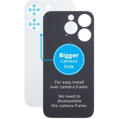 Kryt Apple iPhone 15 Pro Sklo Zadního Housingu se Zvětšeným Otvorem na Kameru White Titanium – Hledejceny.cz