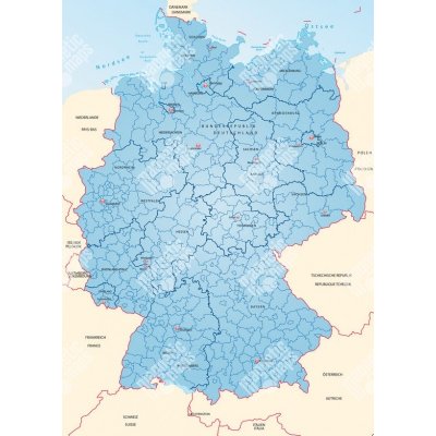 Magnetická mapa Německa, ilustrovaná, modrá (samolepící feretická fólie) 66  x 93 cm — Heureka.cz