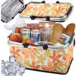 Verk 14195 Nákupní skládací košík bílý květ – Zboží Mobilmania