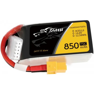 Tattu akumulátor LiPo 850mAh 14.8V 75C 4S1P XT60 plug – Zboží Dáma