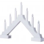 Emos DCAW12 LED svícen dřevěný bílý 29 cm 2x AA vnitřní teplá bílá časovač – Hledejceny.cz