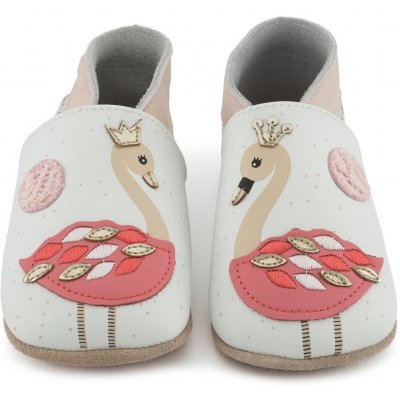 Lait et Miel Kožené capáčky s plameňáky Bílá – Zboží Mobilmania