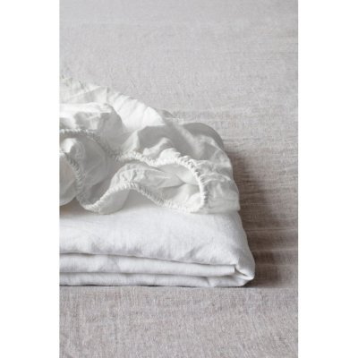 Linen Tales White prostěradlo bílé 90x200 – Zboží Mobilmania