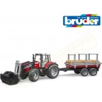 Bruder 2046 Massey Ferguson 7480 s čelním nakladačem a přepravníkem dřeva 1:16 – Hledejceny.cz